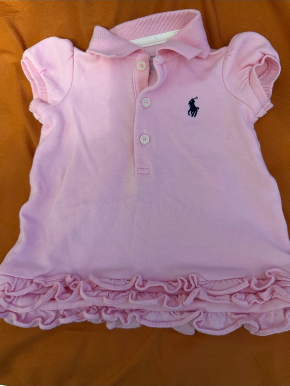 Ralph Lauren Light Pink Ruffle Polo Top for Kids